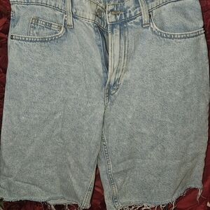 & Denim Women's Light Blue Baggy Denim Bermuda Shorts Size 4